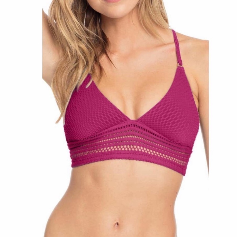 Robin Piccone Perla Halter Tie Back Bikini Top new